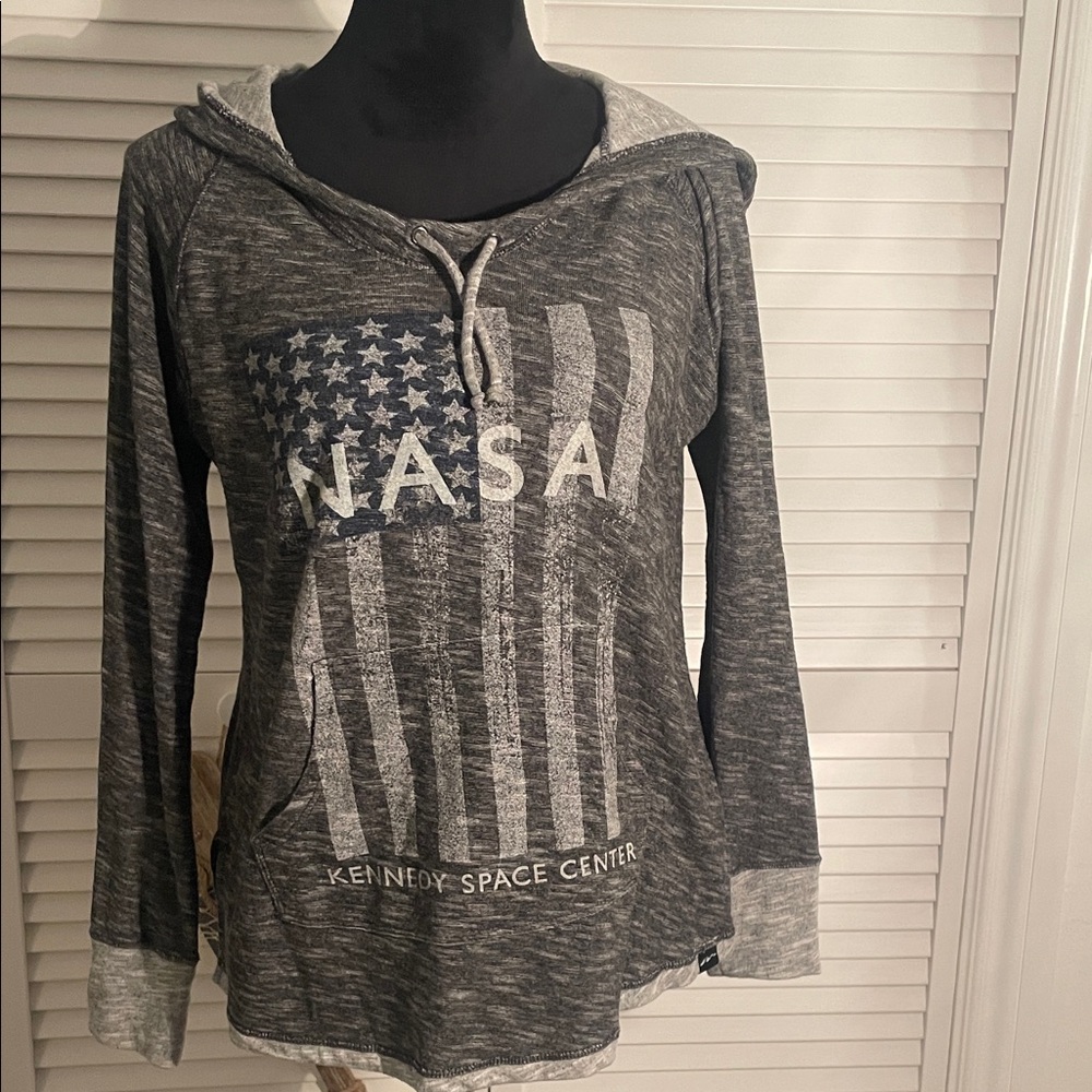 Supersoft NASA TechStyle Heather Gray Hooded Swearshirt Size S